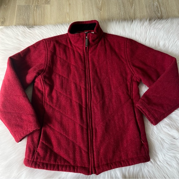 Woolrich Womens Red Quilted 100% Wool Jacket - Picture 1 of 2